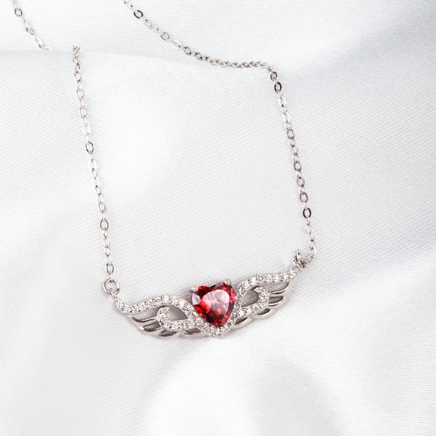 Flying Love S925 Silver Red Heart