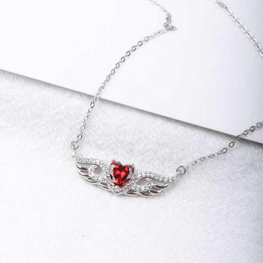 Flying Love S925 Silver Red Heart