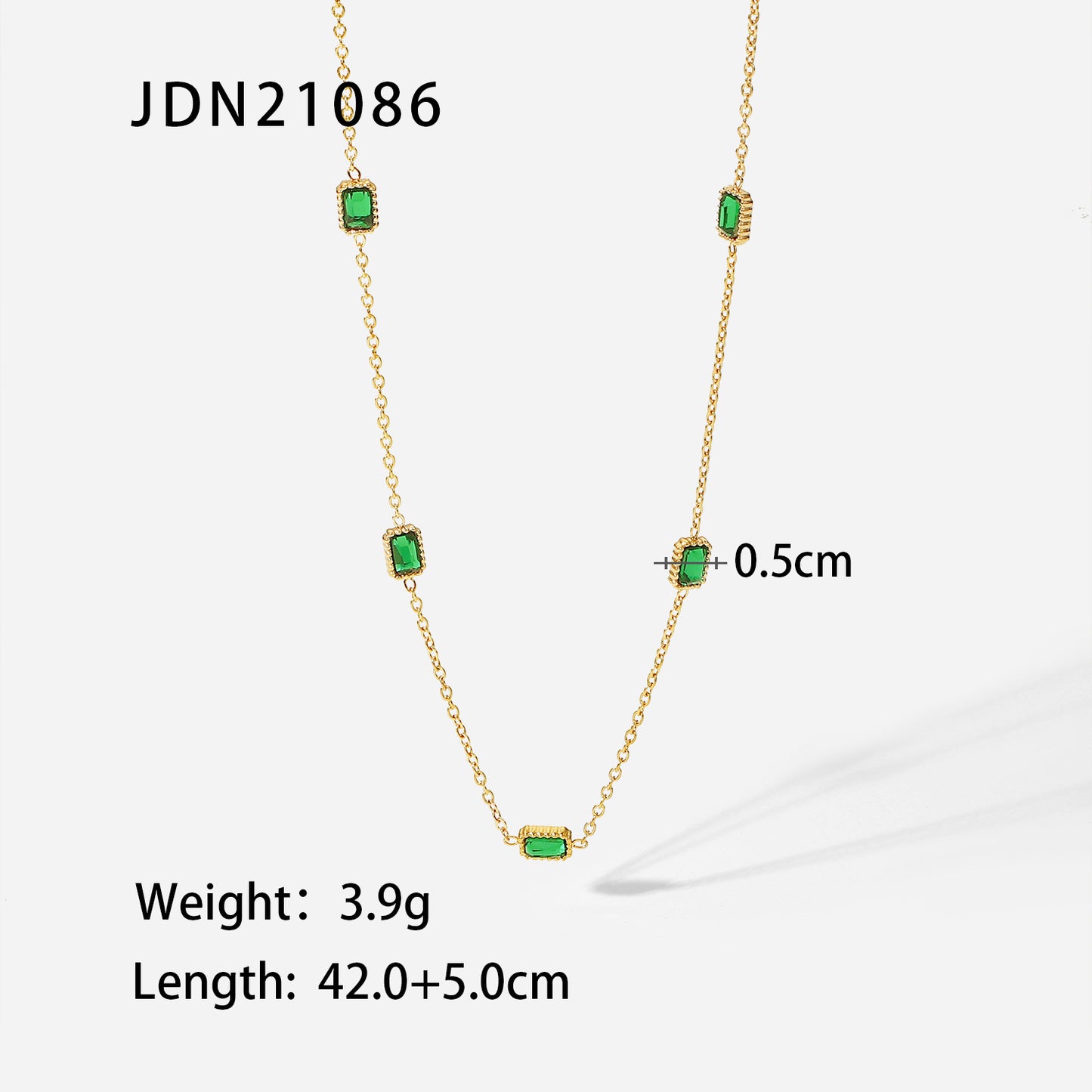 Emerald Zircon Necklace Bracelet Set