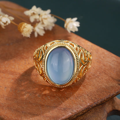 Women's Flower Open Gemstone Ring