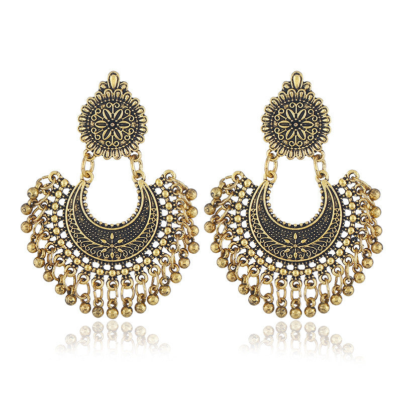 Bohemian Ethnic Flower Bell Earrings