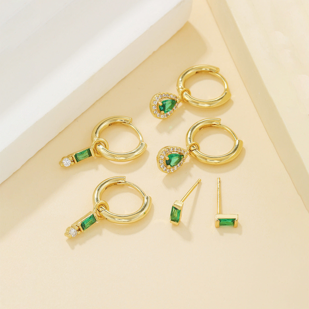 Emerald Square Earrings