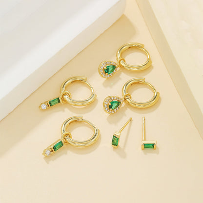 Emerald Square Earrings