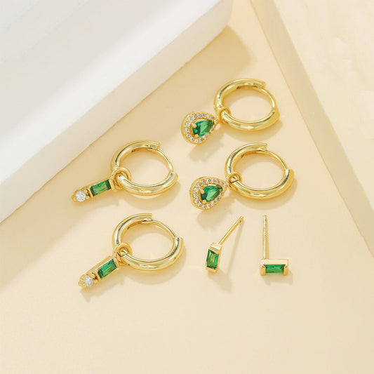 Emerald Square Earrings