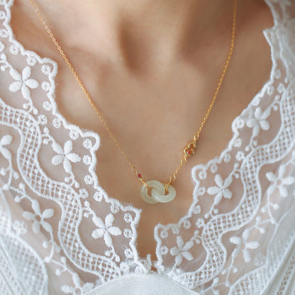 Sterling Silver Natural Hetian Jade Necklace