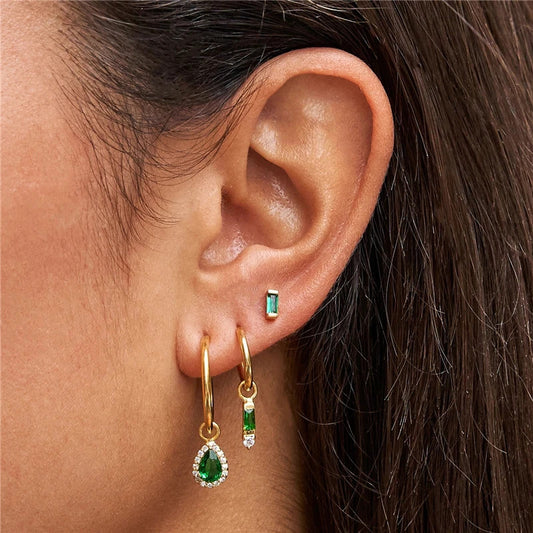 Emerald Square Earrings