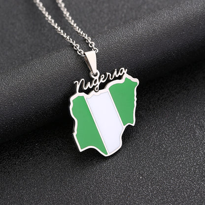 Africa Nigeria Map Necklace For Men And Women