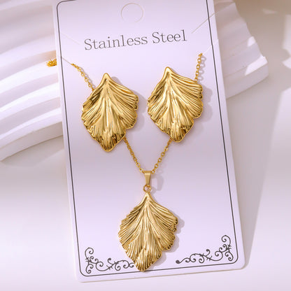Minimalist Stud Earrings And Necklace Set