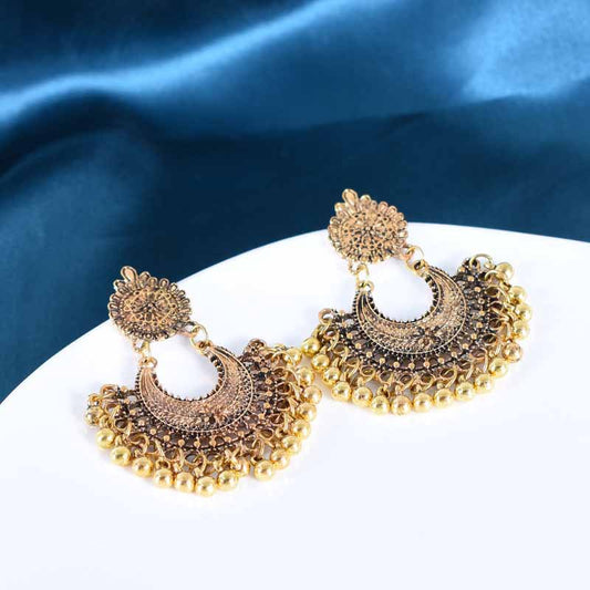 Bohemian Ethnic Flower Bell Earrings