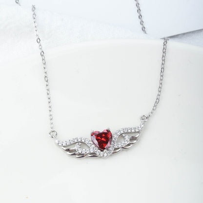 Flying Love S925 Silver Red Heart