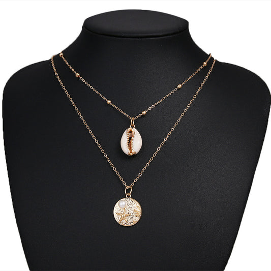 Trendy natural gold-plated necklace