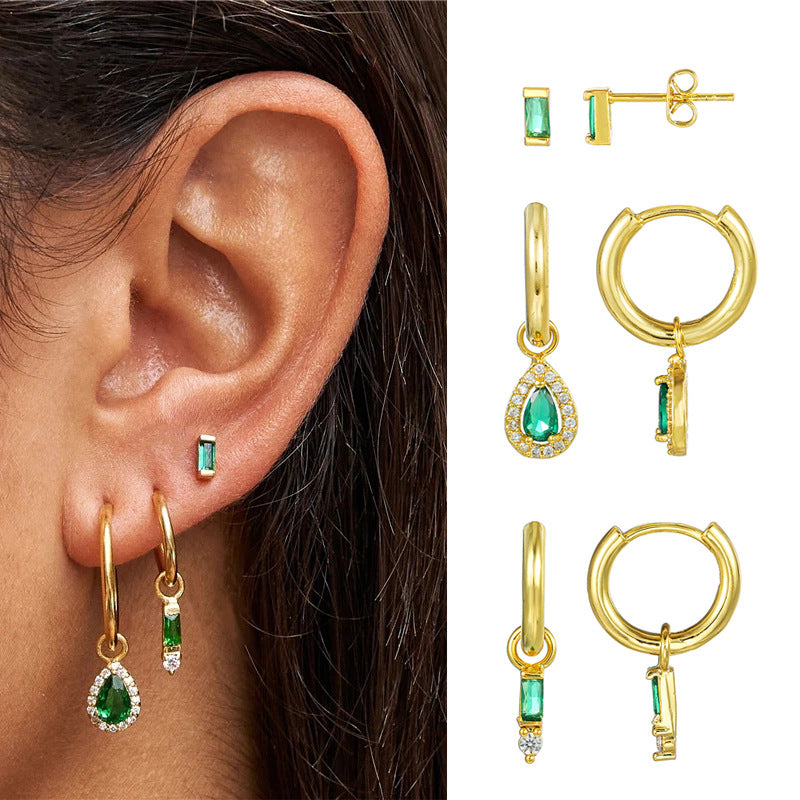 Emerald Square Earrings