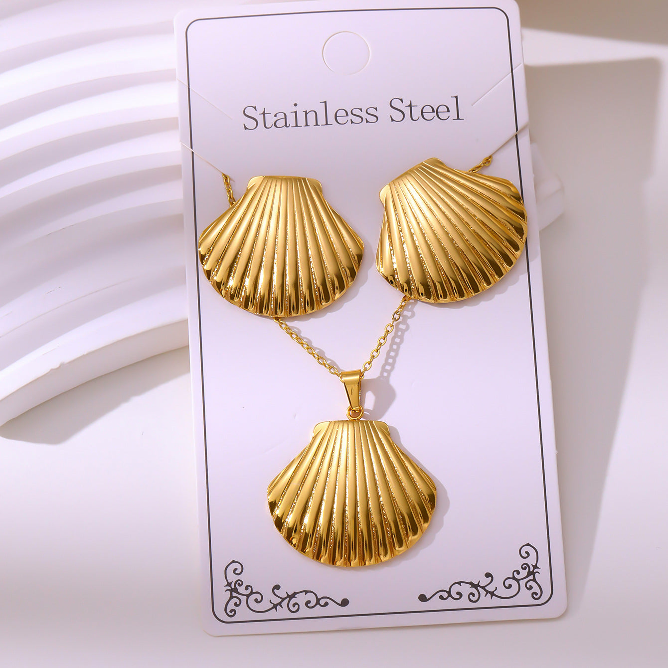Minimalist Stud Earrings And Necklace Set