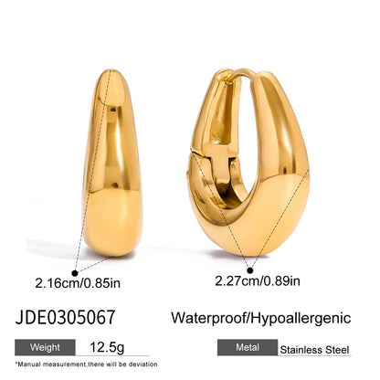 Gold Titanium Steel Earrings