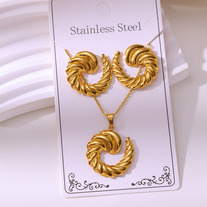 Minimalist Stud Earrings And Necklace Set