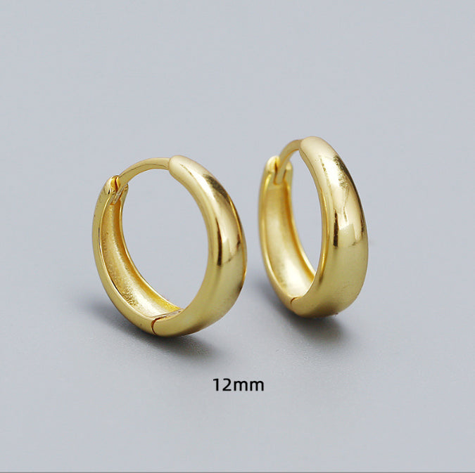 S925 Sterling Silver Wide Face Bracelet Earrings