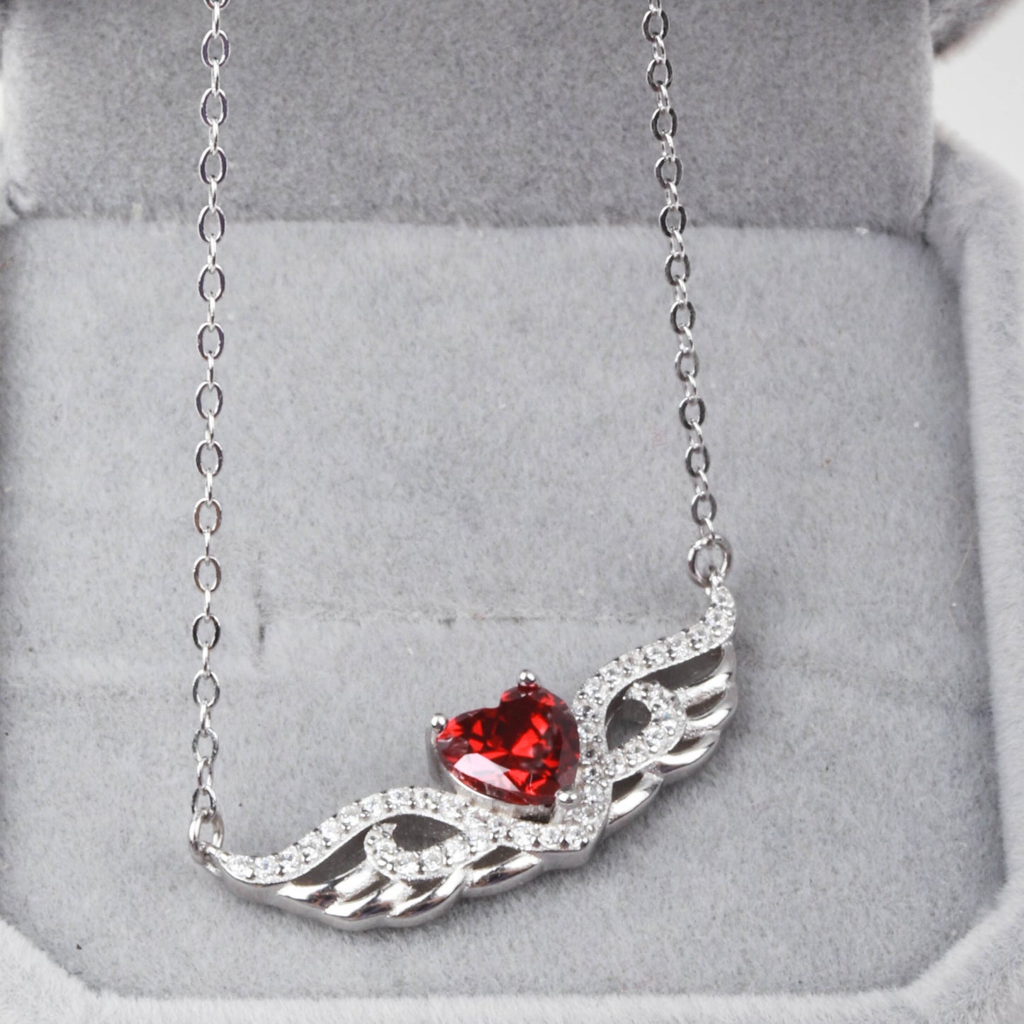 Flying Love S925 Silver Red Heart