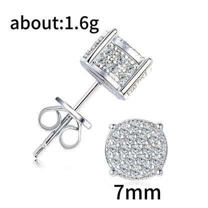 Hip Hop Sparkling Zircon Stud Earrings