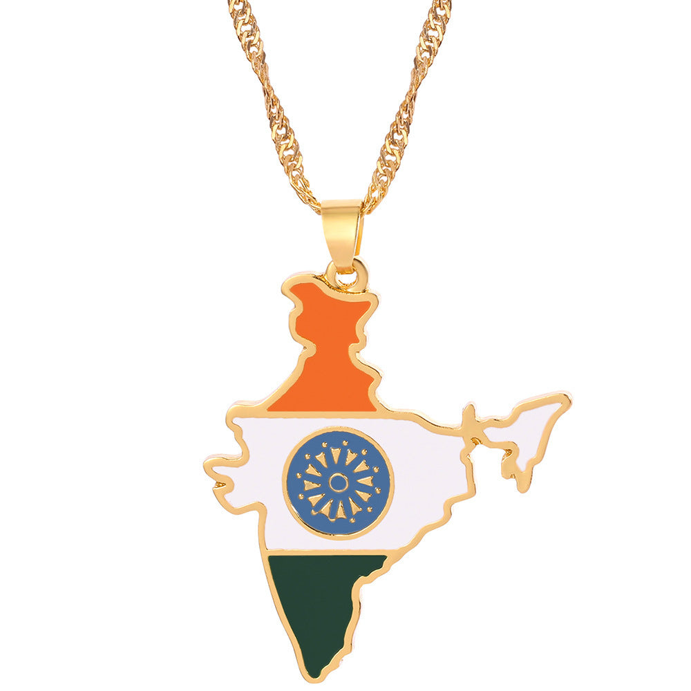 Flag Map Necklace Trendy Jewelry