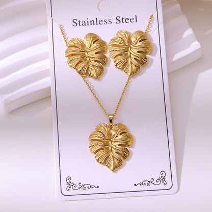 Minimalist Stud Earrings And Necklace Set