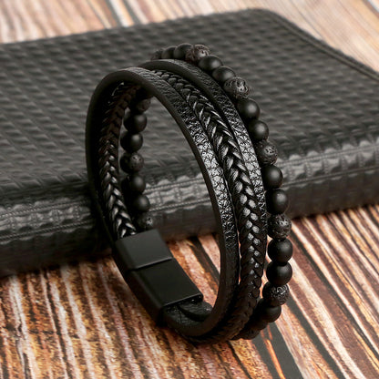 Multi-layer Bracelet Natural Stone Alloy