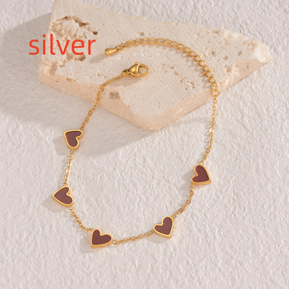 Stainless Steel Dripping Heart Bracelet