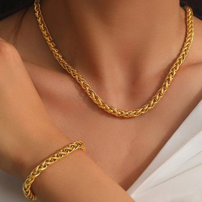 Minimalist Bracelet And Necklace Set