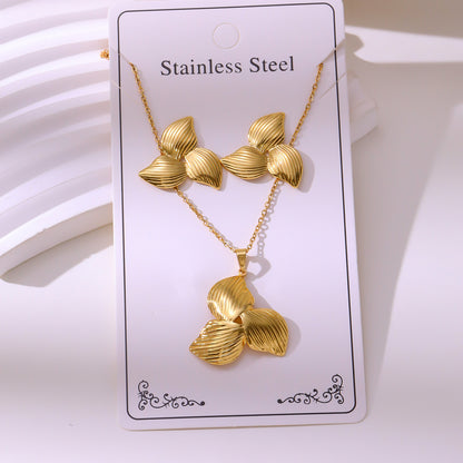Minimalist Stud Earrings And Necklace Set