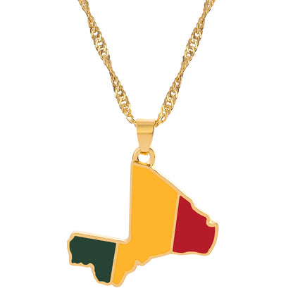 Flag Map Necklace Trendy Jewelry