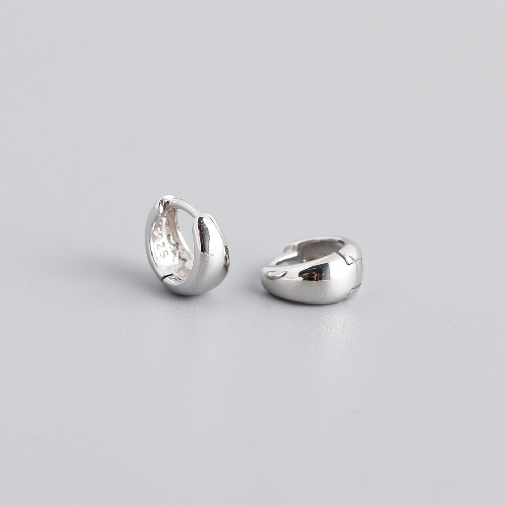 S925 Sterling Silver Wide Face Bracelet Earrings