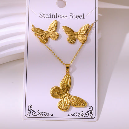 Minimalist Stud Earrings And Necklace Set