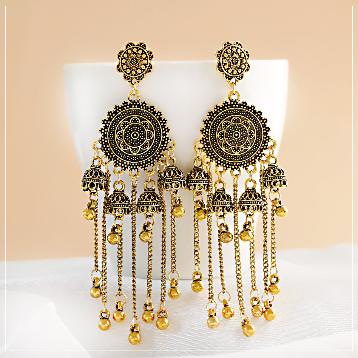 Bell Tassel Long Earrings