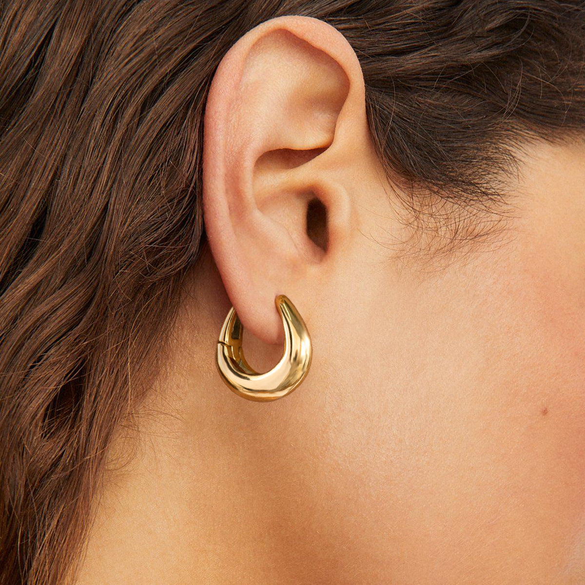 Gold Titanium Steel Earrings