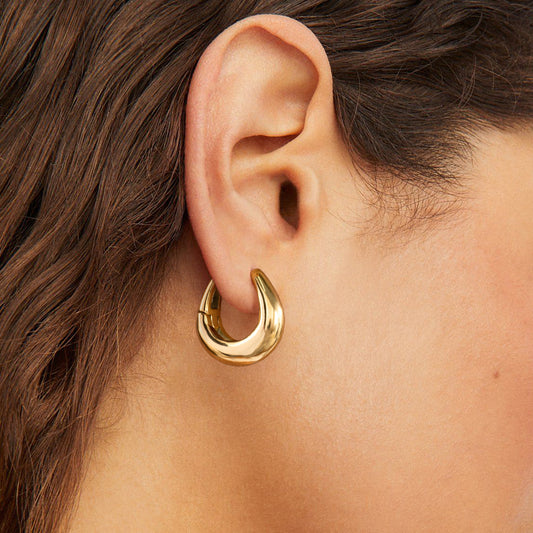 Gold Titanium Steel Earrings
