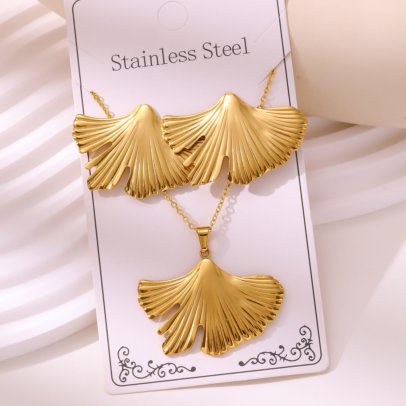 Minimalist Stud Earrings And Necklace Set