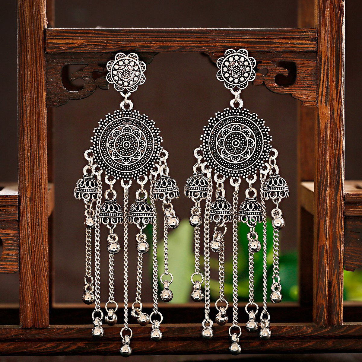 Bell Tassel Long Earrings