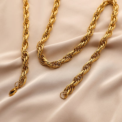 Men's Stainless Steel Gold Single Chain Necklace