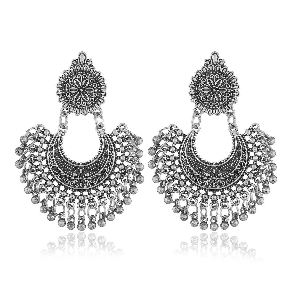 Bohemian Ethnic Flower Bell Earrings