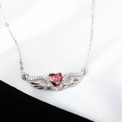 Flying Love S925 Silver Red Heart