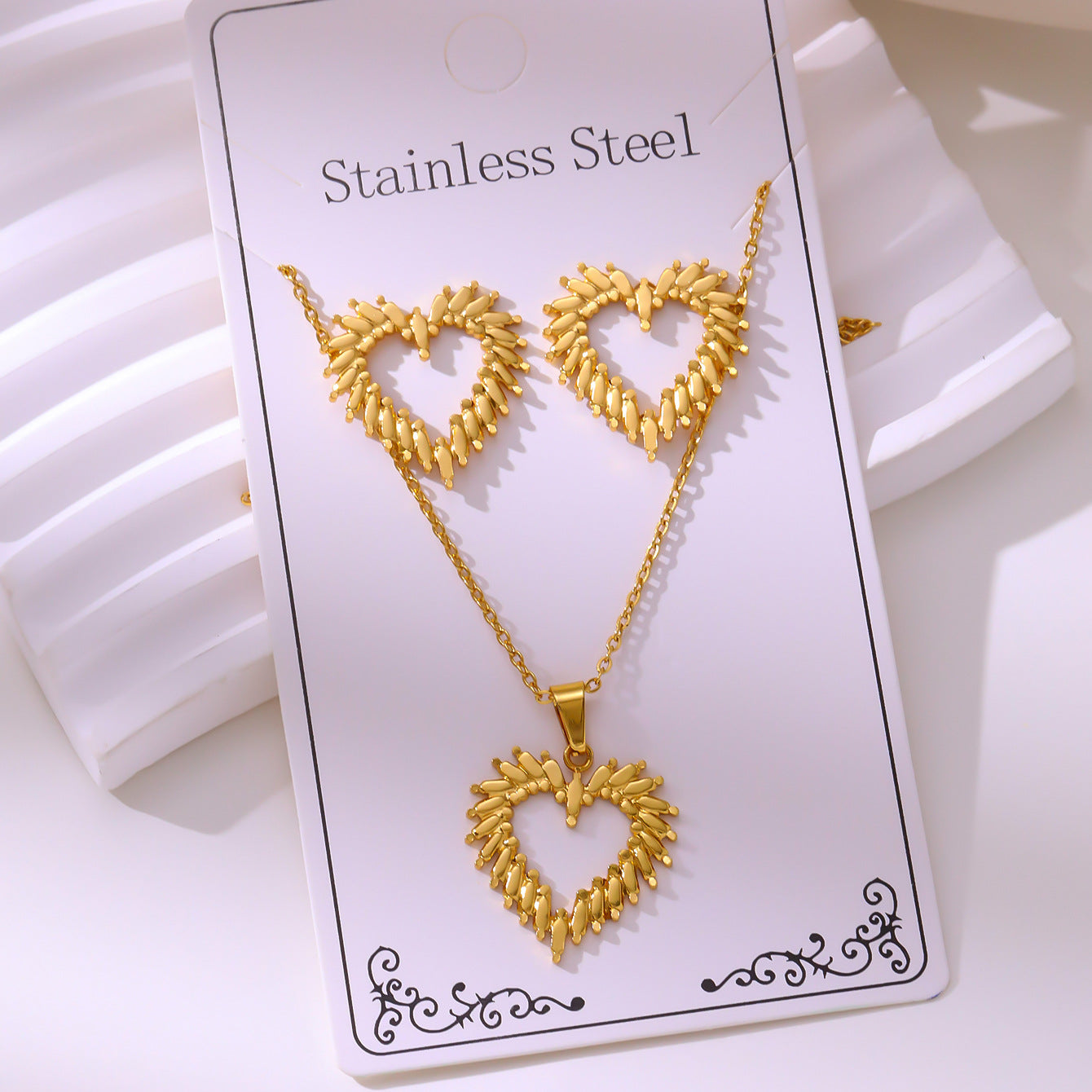 Minimalist Stud Earrings And Necklace Set