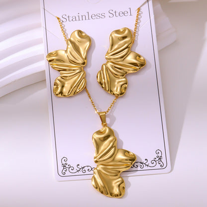 Minimalist Stud Earrings And Necklace Set