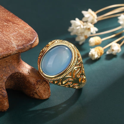 Women's Flower Open Gemstone Ring