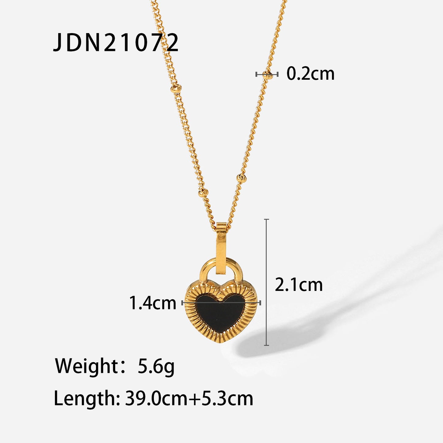 Titanium Steel Gold Heart-shaped Lock Pendant Necklace