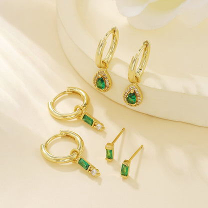 Emerald Square Earrings