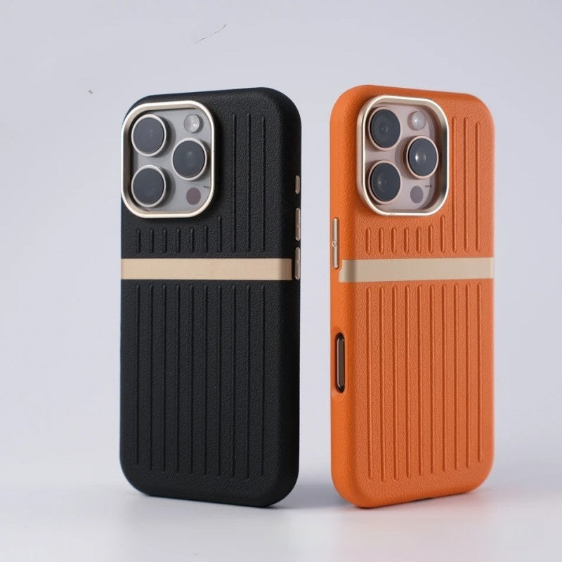 Corrugated Magnetic Leather Phone Case