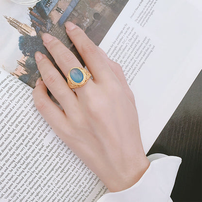 Women's Flower Open Gemstone Ring
