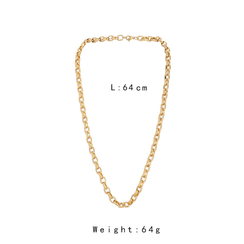 Men's Stainless Steel Gold Single Chain Necklace