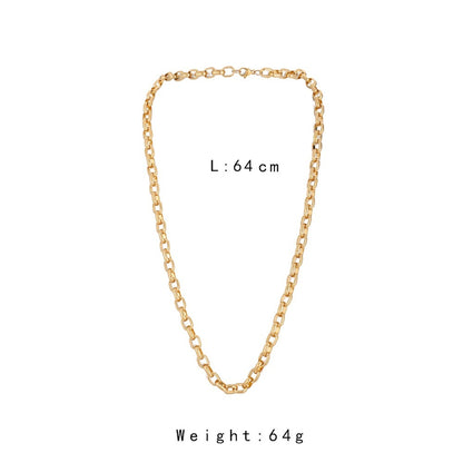 Men's Stainless Steel Gold Single Chain Necklace