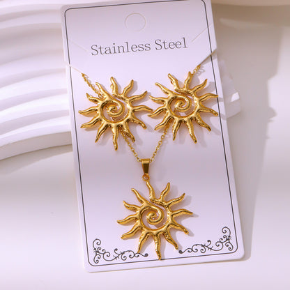 Minimalist Stud Earrings And Necklace Set