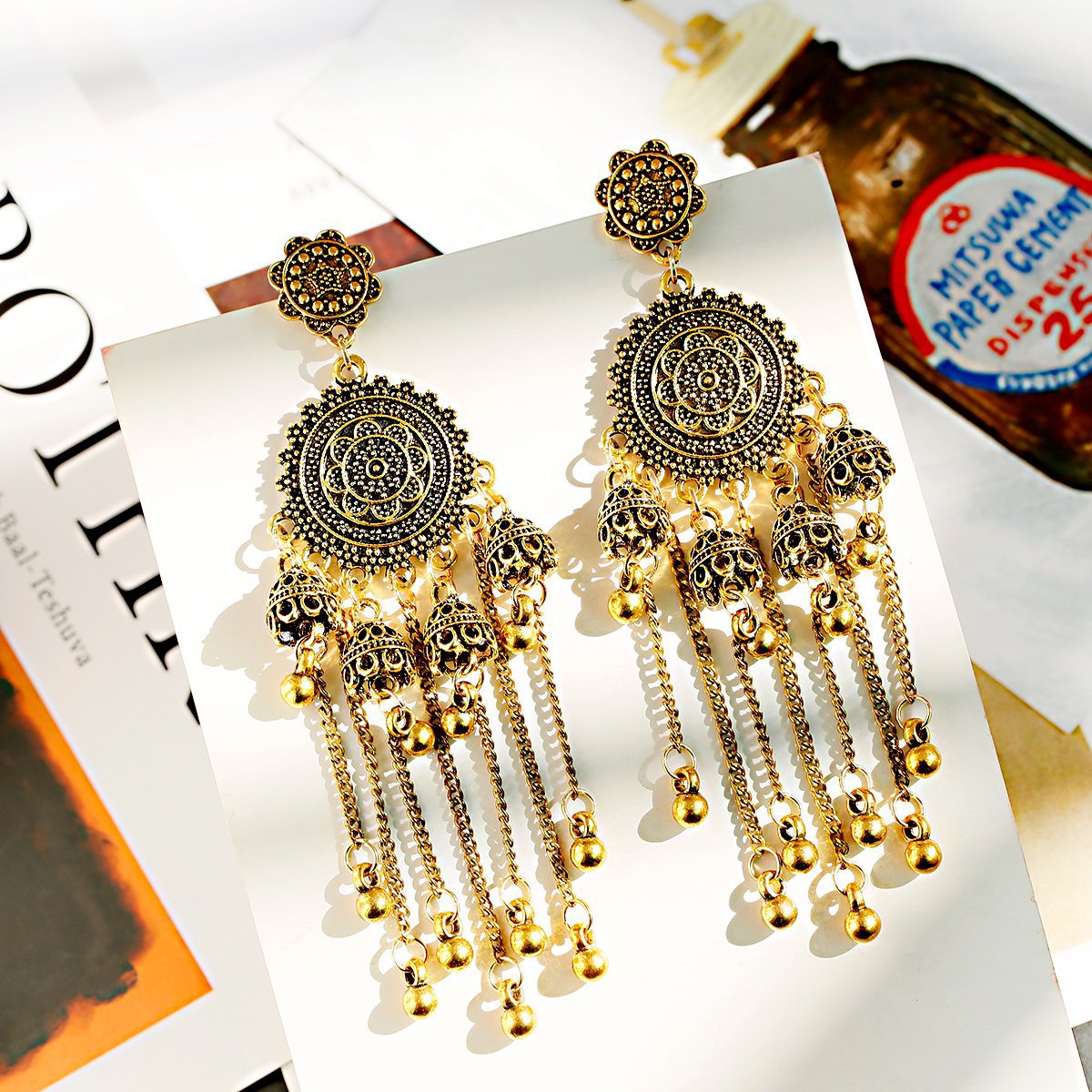 Bell Tassel Long Earrings